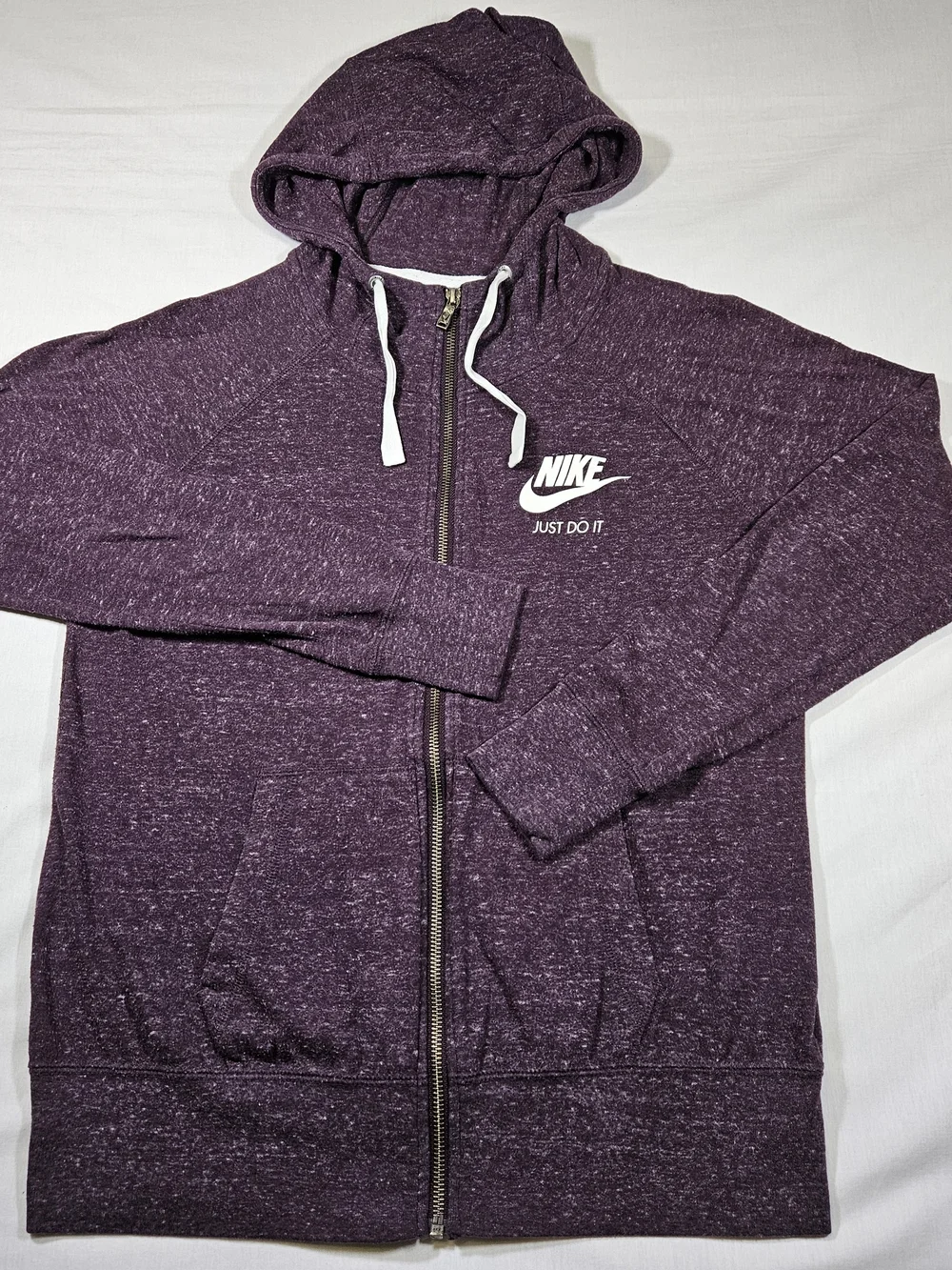Nike Gym Vintage Just Do It Women's Lightweight Full Zip Hoodie Medium Purple